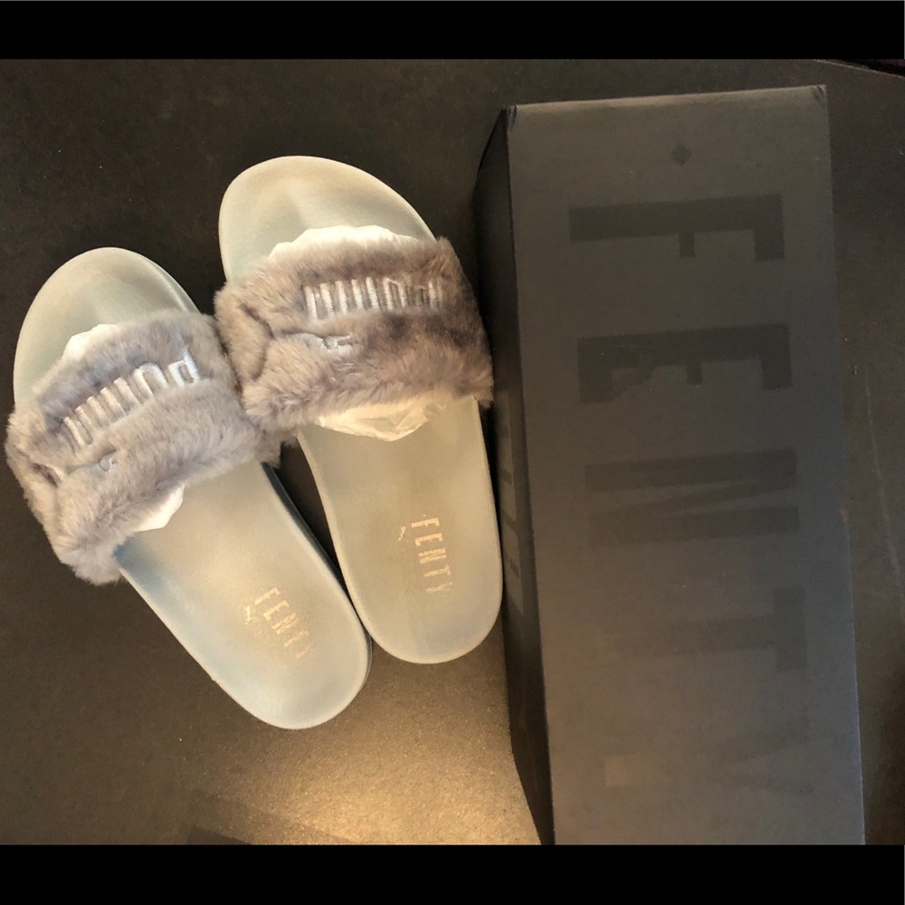 PUMA x FENTY silver slides